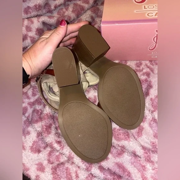 Jellypop Jelly Pop Open Toe Block Heel Sandal leather canvas shannen NEW - Picture 11 of 16